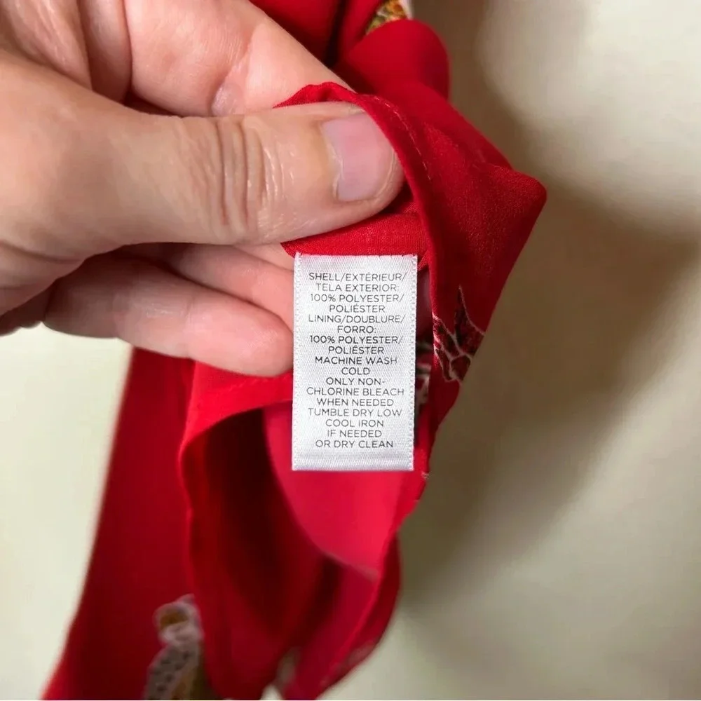 LOFT Red Parrot V Neck Tank Size Small Petite - Picture 5 of 6